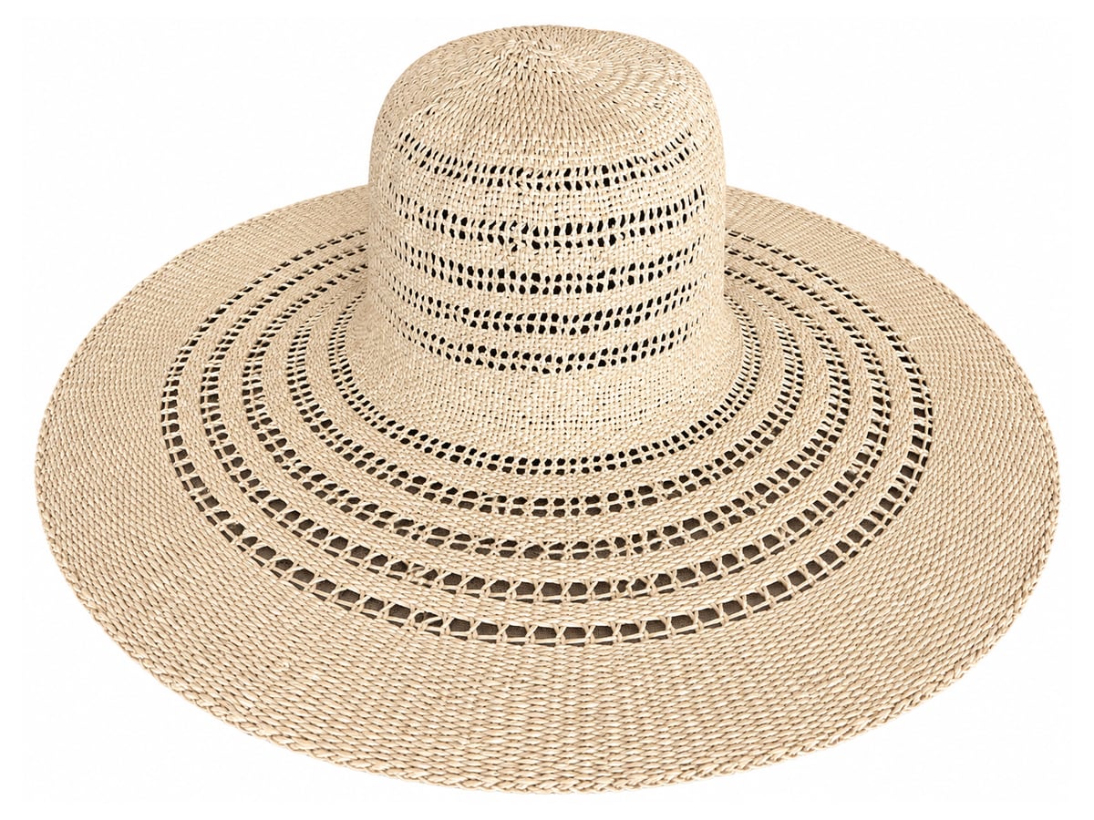 Cream Paper Hat Body with All-Around Openwork Rows | product photo