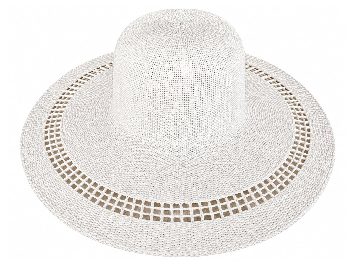 White Paper Hat Body with a Grid-Openwork Brim | product photo
