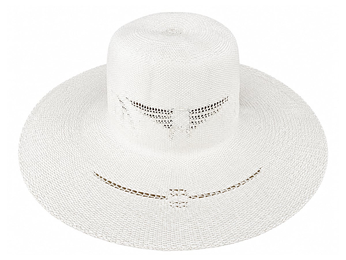 White Paper Hat Body with Wing-Shaped Openwork | product photo