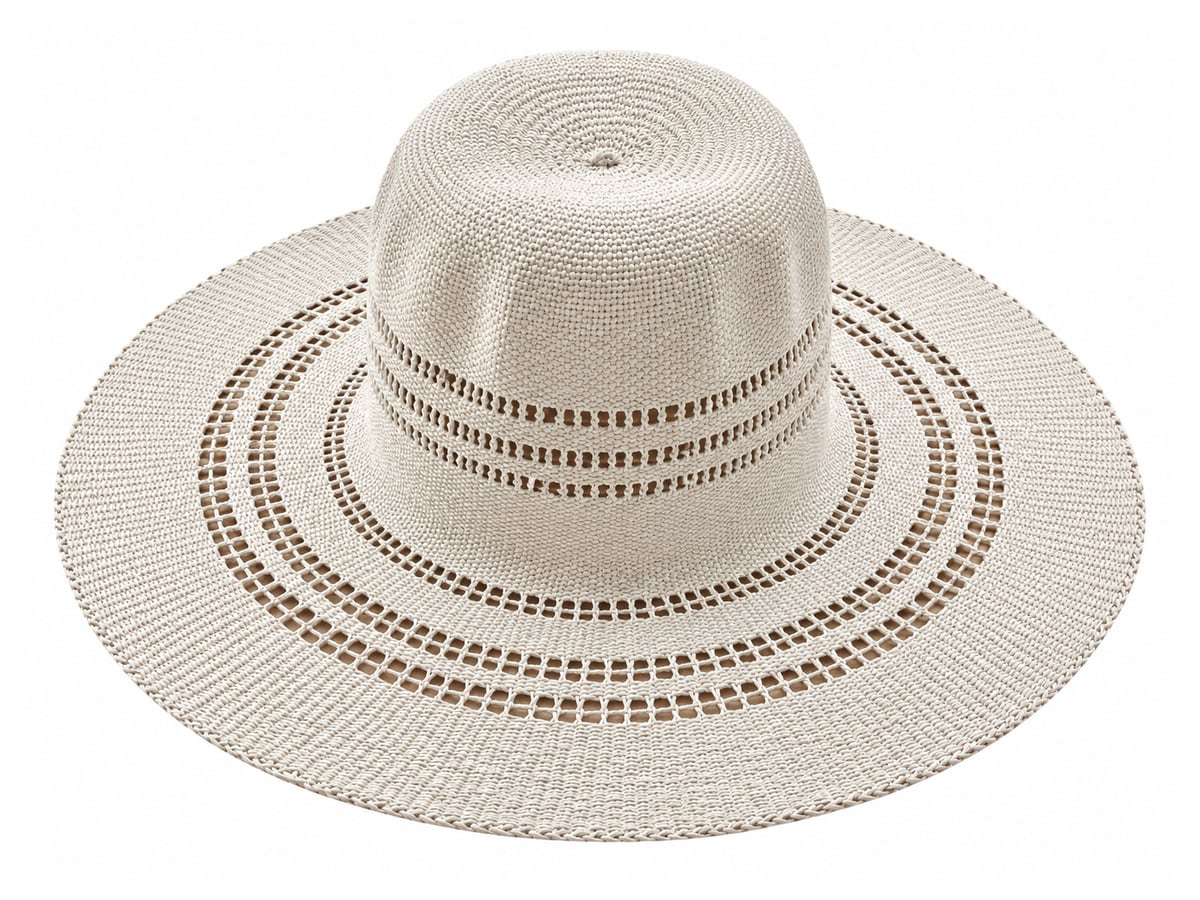 Ivory Paper Hat Body with Concentric Openwork Rows | product photo