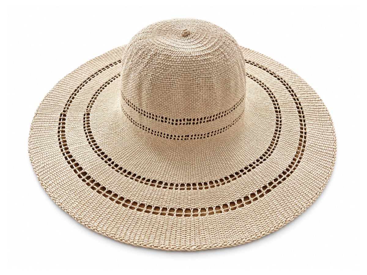 Beige Paper Hat Body with a Dented Openwork Crown | product photo