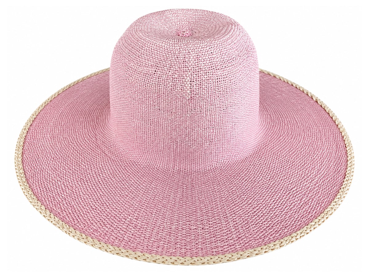 Pale Pink Paper Hat Body with Fine Cream Brim Edge | product photo