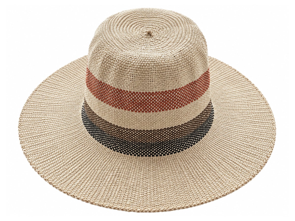 Beige Paper Hat Body with Rust and Dark Crown Stripes | product photo