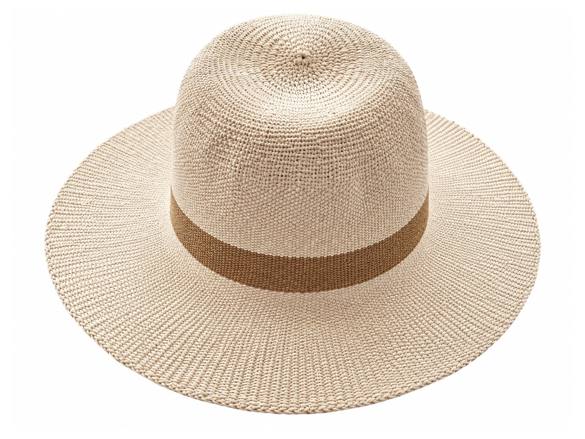 Beige Paper Hat Body with Solid Brown Crown Band | product photo