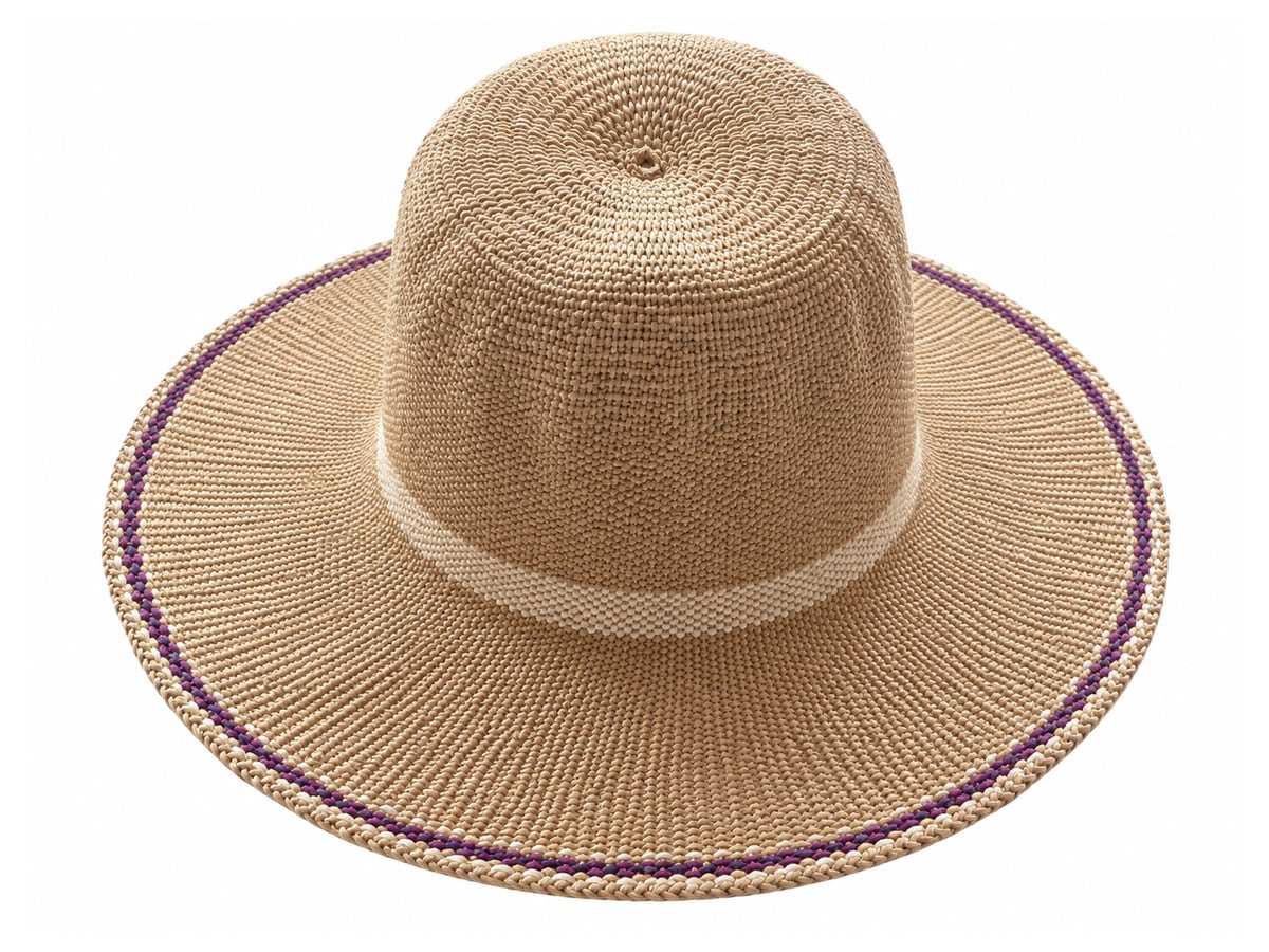 Taupe Paper Hat Body with Cream Band and Mauve Edge | product photo