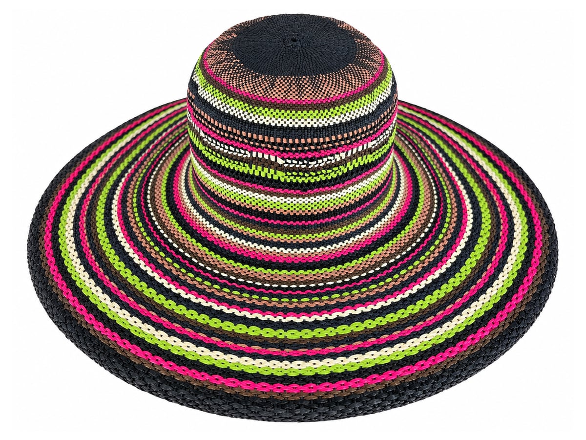 Black Paper Hat Body with Bright Multicolor Stripes | product photo