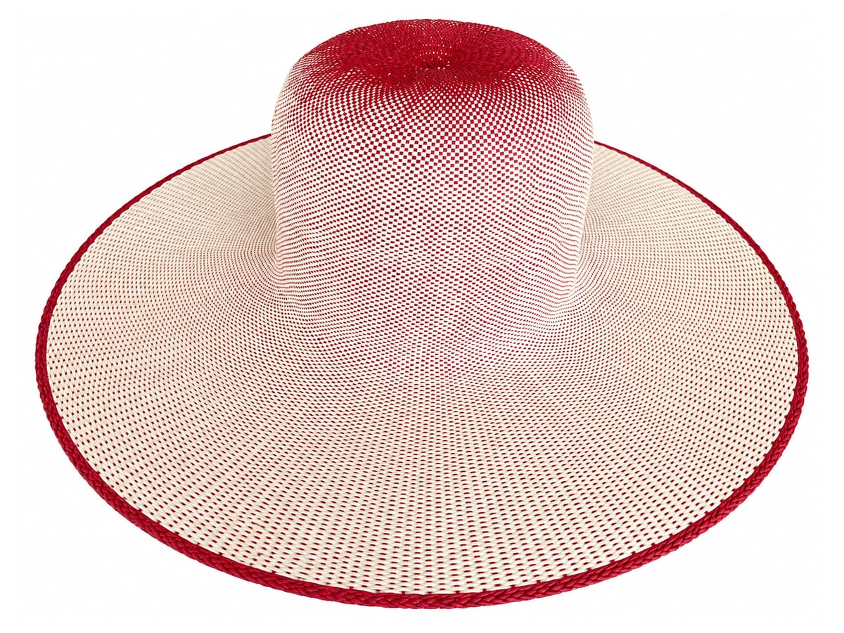 Ivory Paper Hat Body with a Red Ombre Crown | product photo