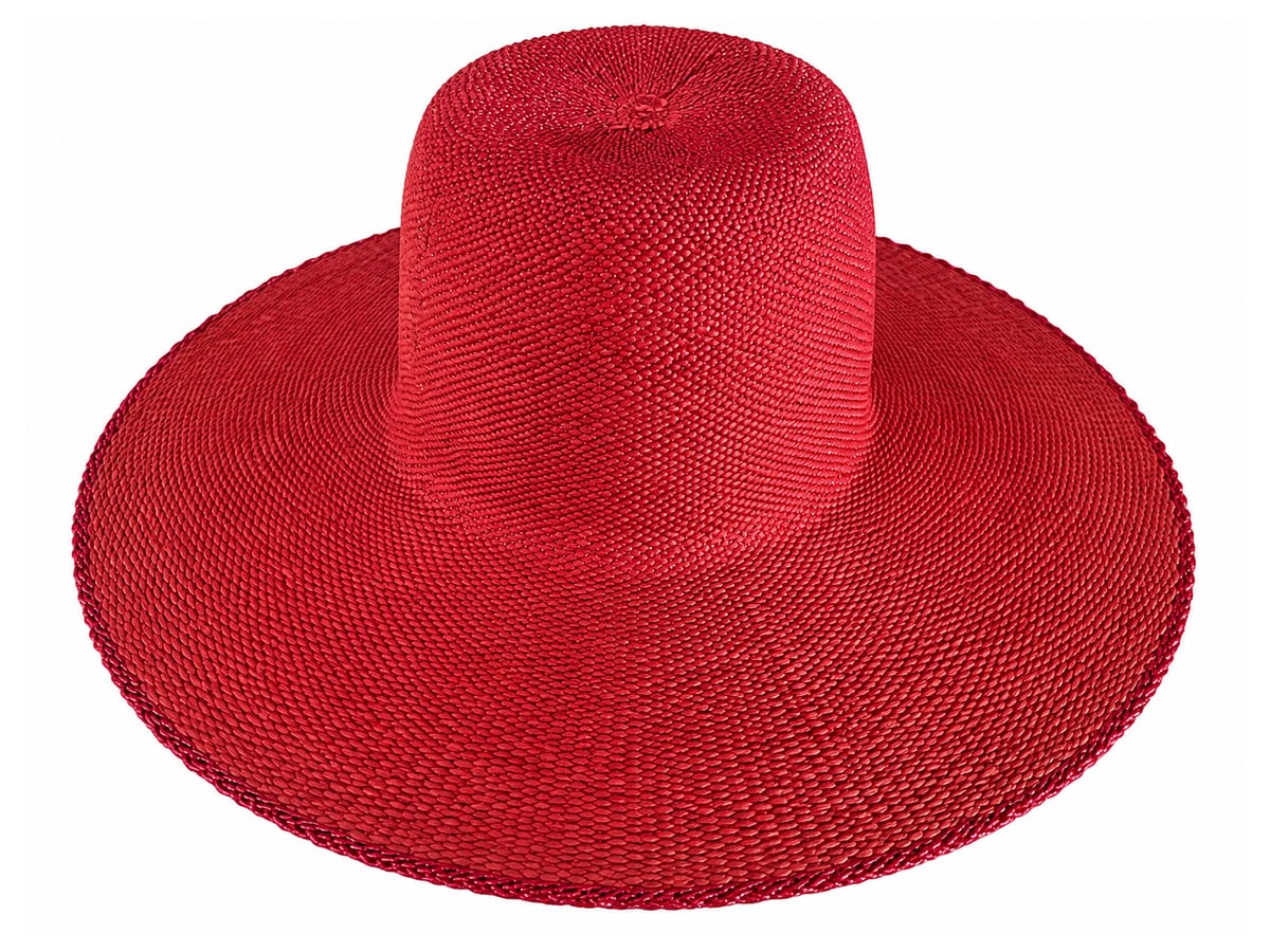 Solid Red Paper Hat Body with Tall Rounded Crown | product photo