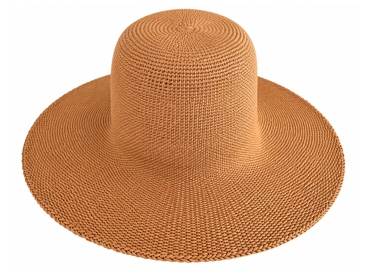 Warm Ochre Paper Hat Body with Plain Flat Brim | product photo