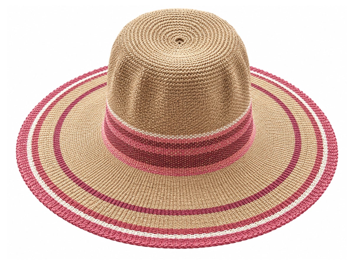 Tan Paper Hat Body with Rose and Burgundy Rings | product photo