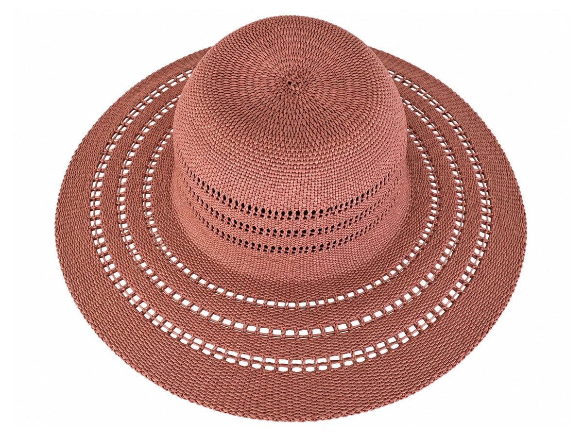 Terracotta Paper Hat Body with Openwork Brim Rings | product photo