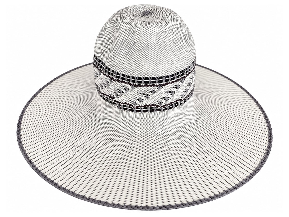 Gray Paper Hat Body with Contrasting Crown Motifs | product photo