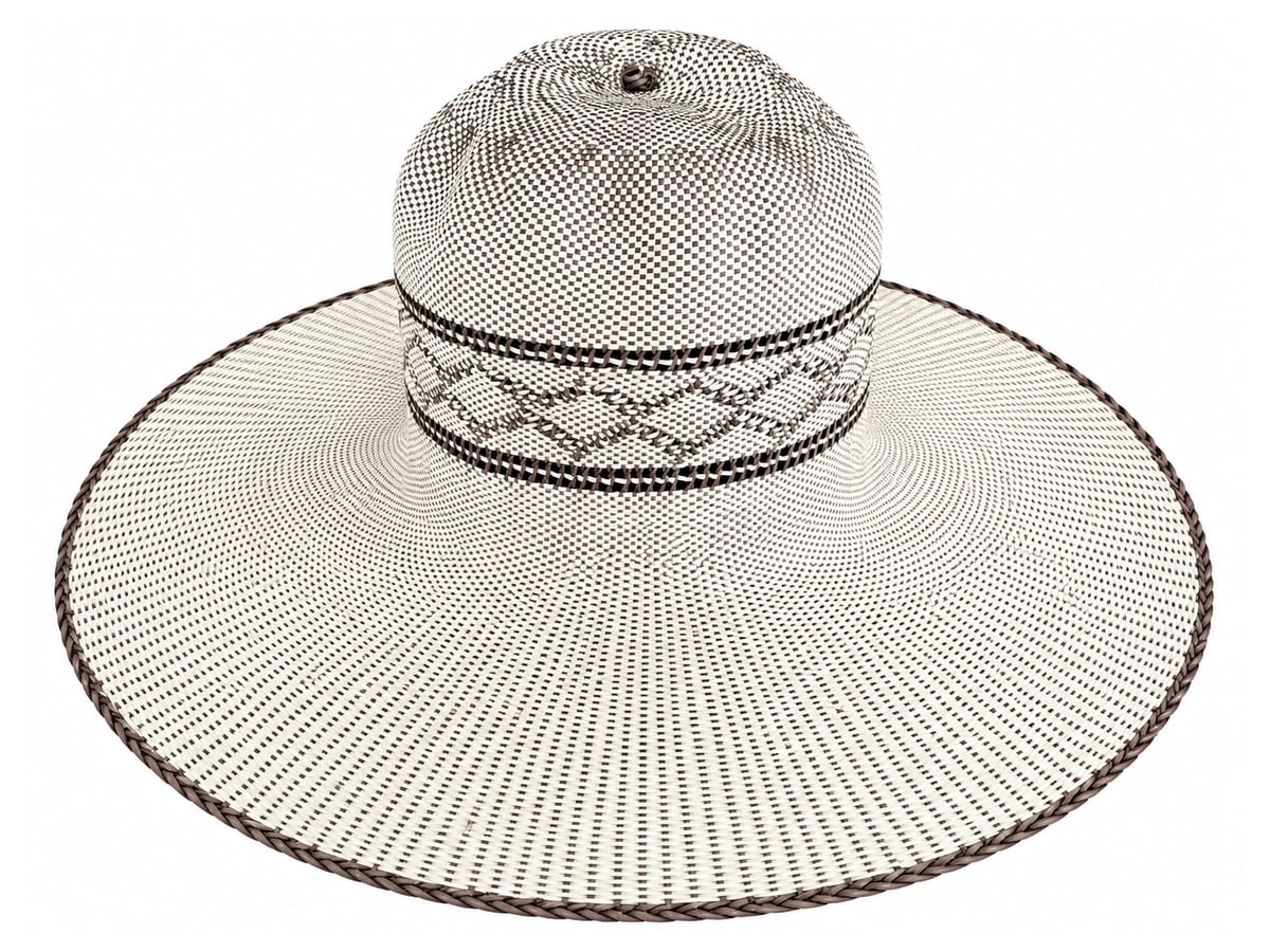 Pale Paper Hat Body with Dark Diamond Crown Outlines | product photo