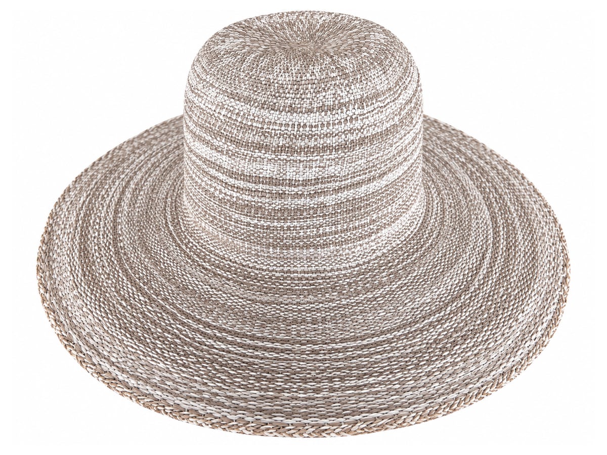 Gray and Cream Paper Hat Body with Layered Stripes | product photo
