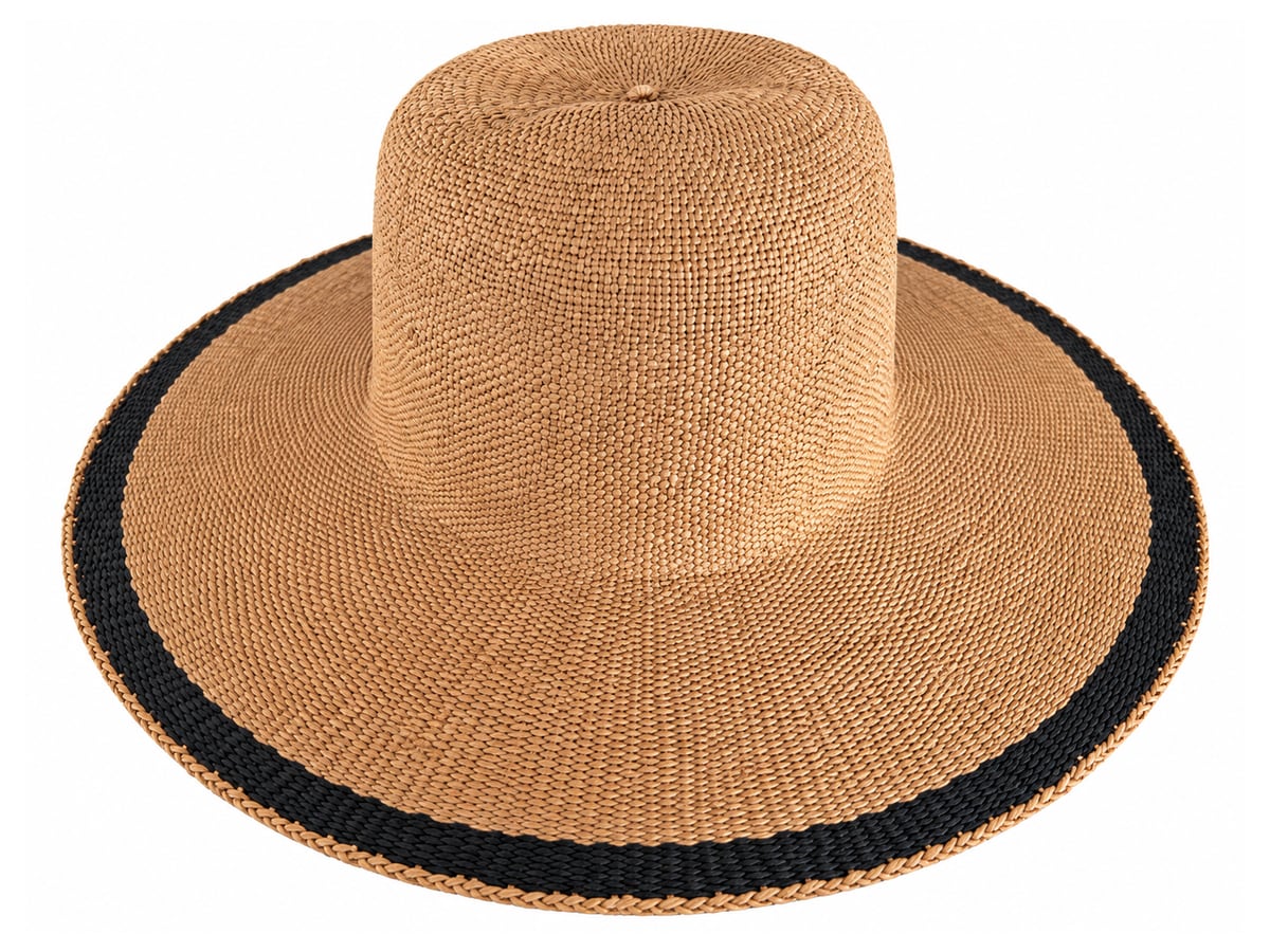 Caramel Paper Hat Body with Contrasting Black Edge | product photo