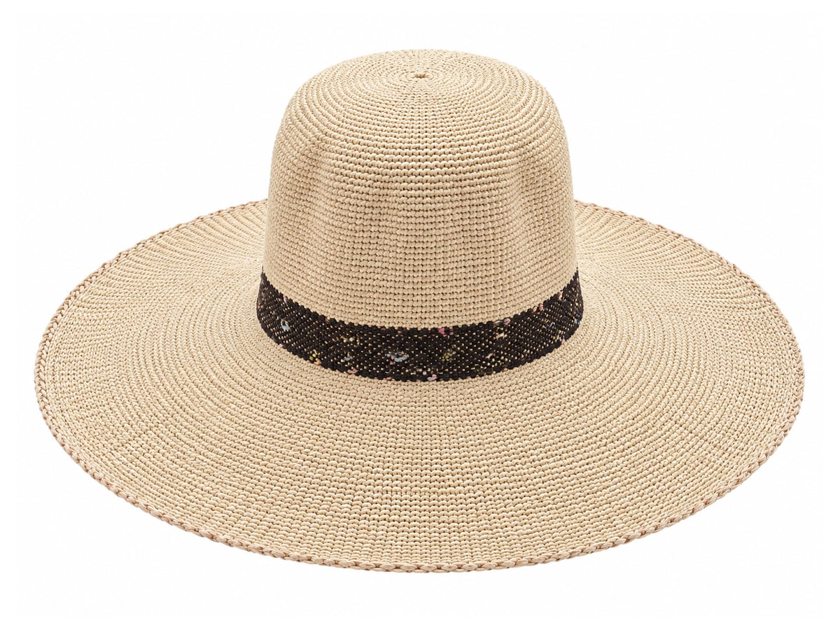 Cream Paper Hat Body with Dark Flecked Crown Stripe | product photo