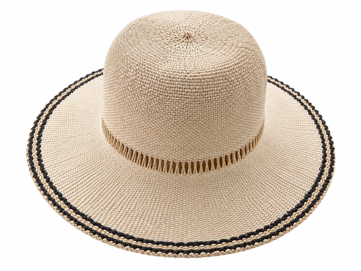 Ivory Paper Hat Body with Fine Brown Ladder Stripe | product photo