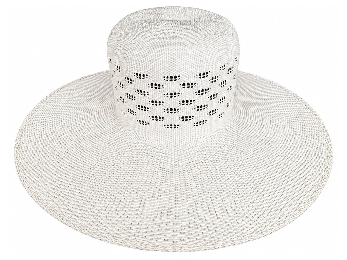 White Paper Hat Body with Staggered Crown Openings | product photo