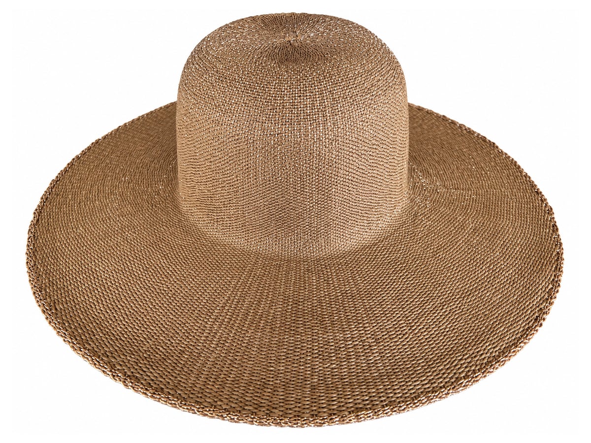 Brown Paper Hat Body with an Undecorated Wide Brim | product photo