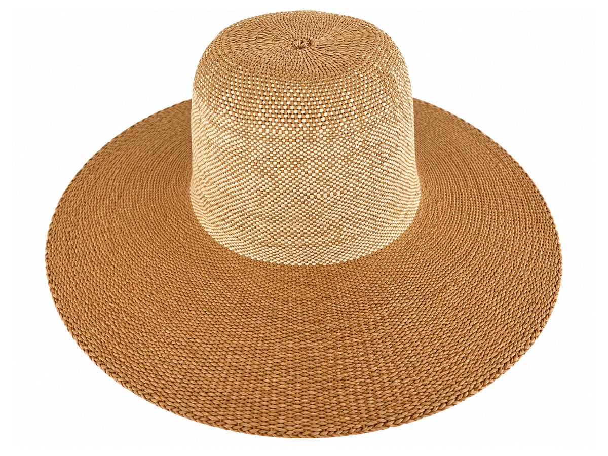 Two-Tone Paper Hat Body with a Golden Brown Brim | product photo