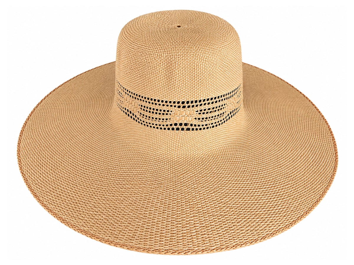 Sand Paper Hat Body with Geometric Crown Openwork | product photo