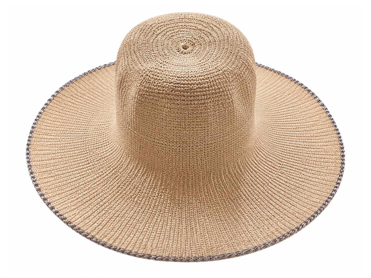 Taupe Paper Hat Body with a Dark-Edged Flat Brim | product photo