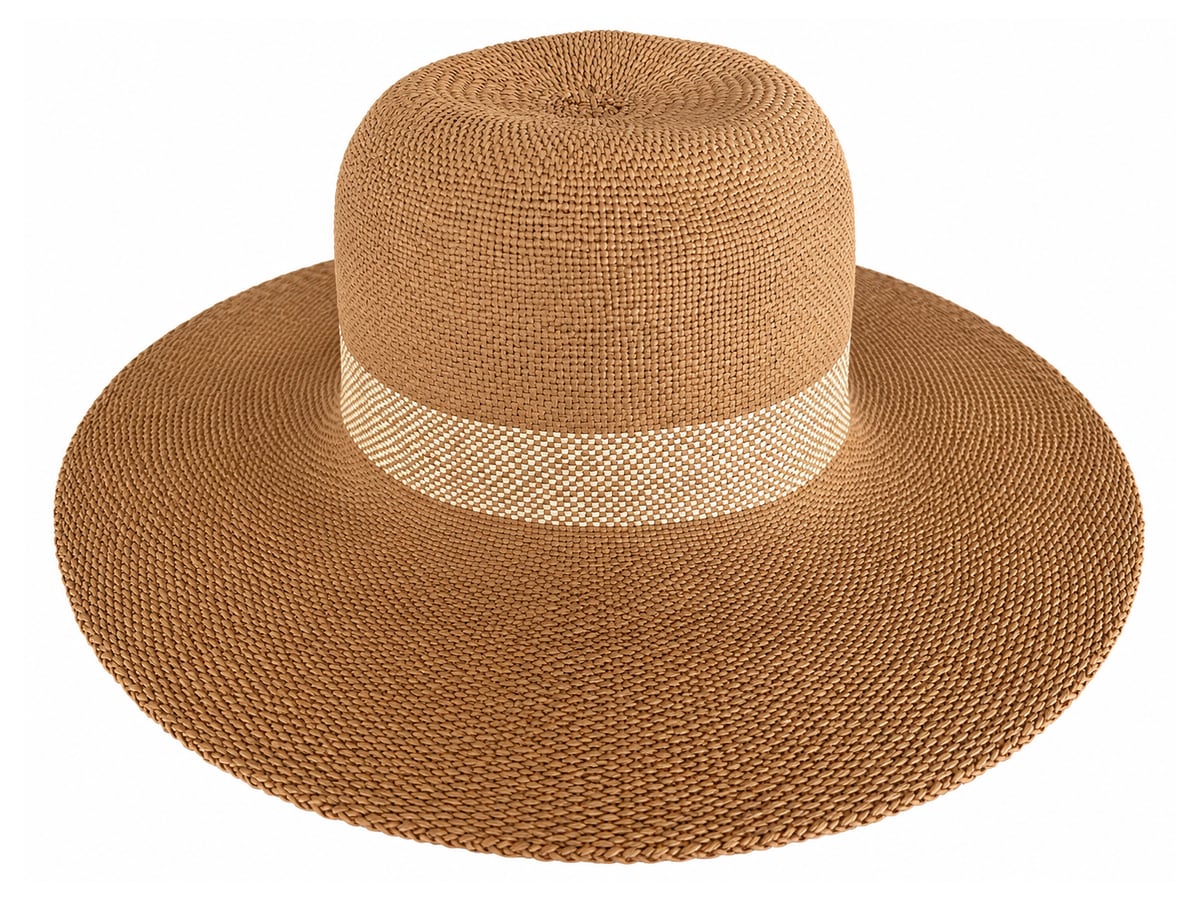 Caramel Paper Hat Body with a Cream Woven Stripe | product photo