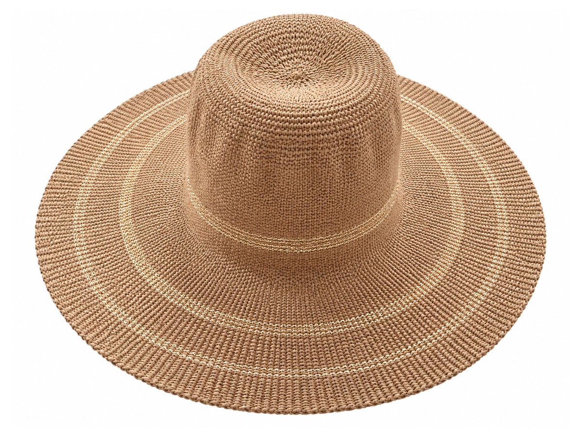 Tan Paper Hat Body with Soft Folds and Pale Brim Rings | product photo