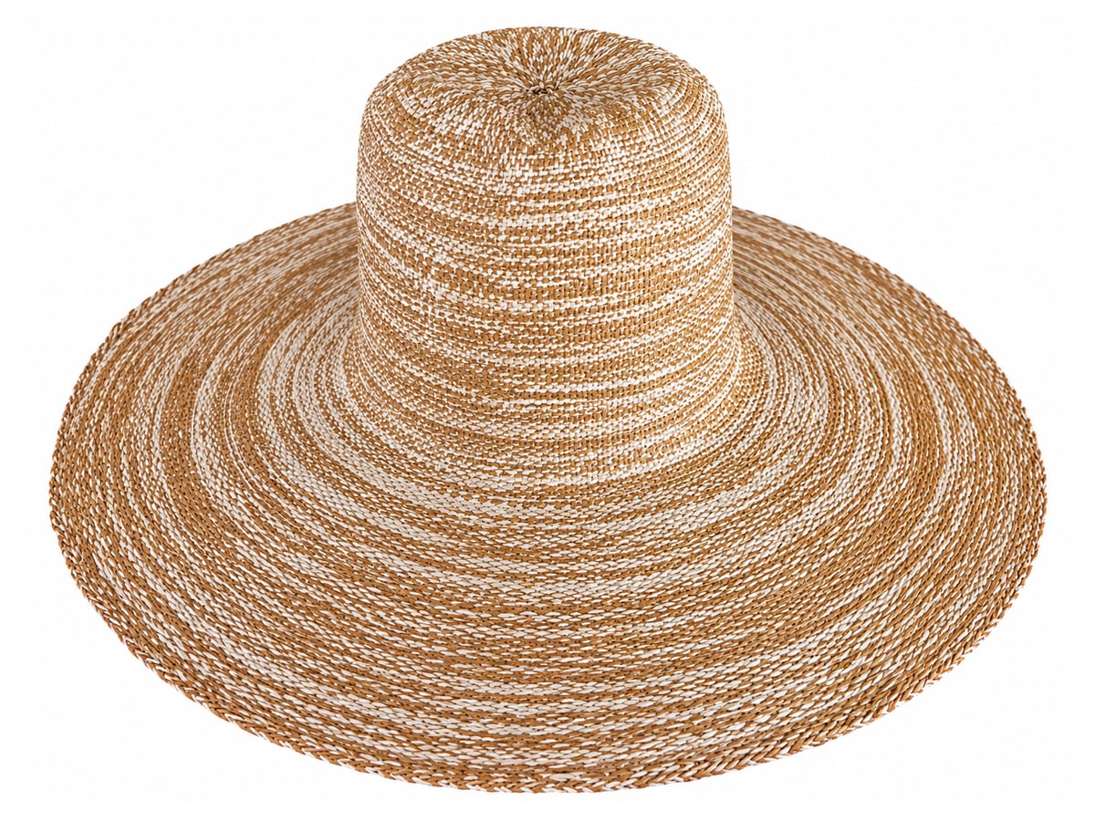 Golden Brown Paper Hat Body with Cream Woven Rings | product photo