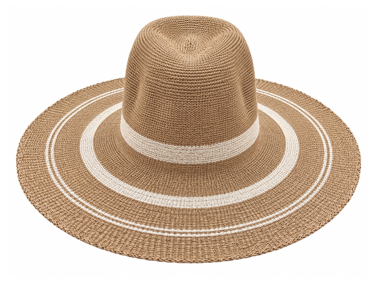 Taupe Paper Hat Body with White Concentric Rings | product photo