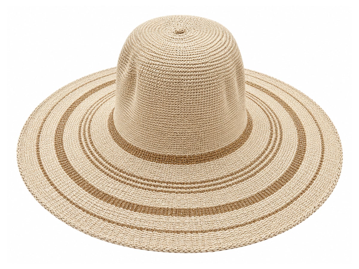 Sand Paper Hat Body with Fine Tan Concentric Lines | product photo