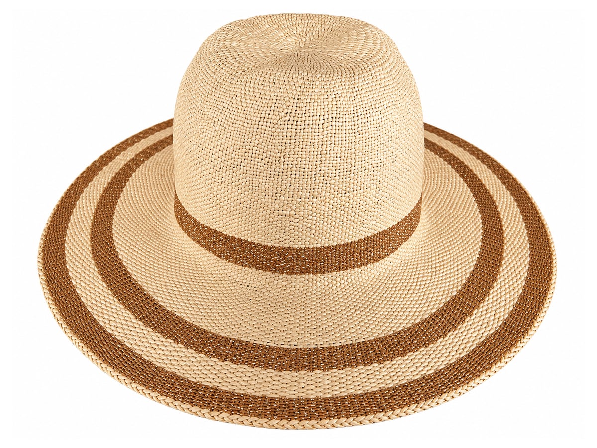 Cream Paper Hat Body with Caramel Brown Stripes | product photo