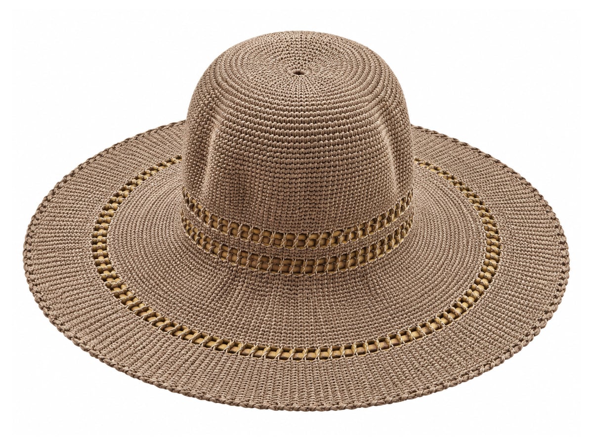 Taupe Paper Hat Body with Golden Laced Accents | product photo