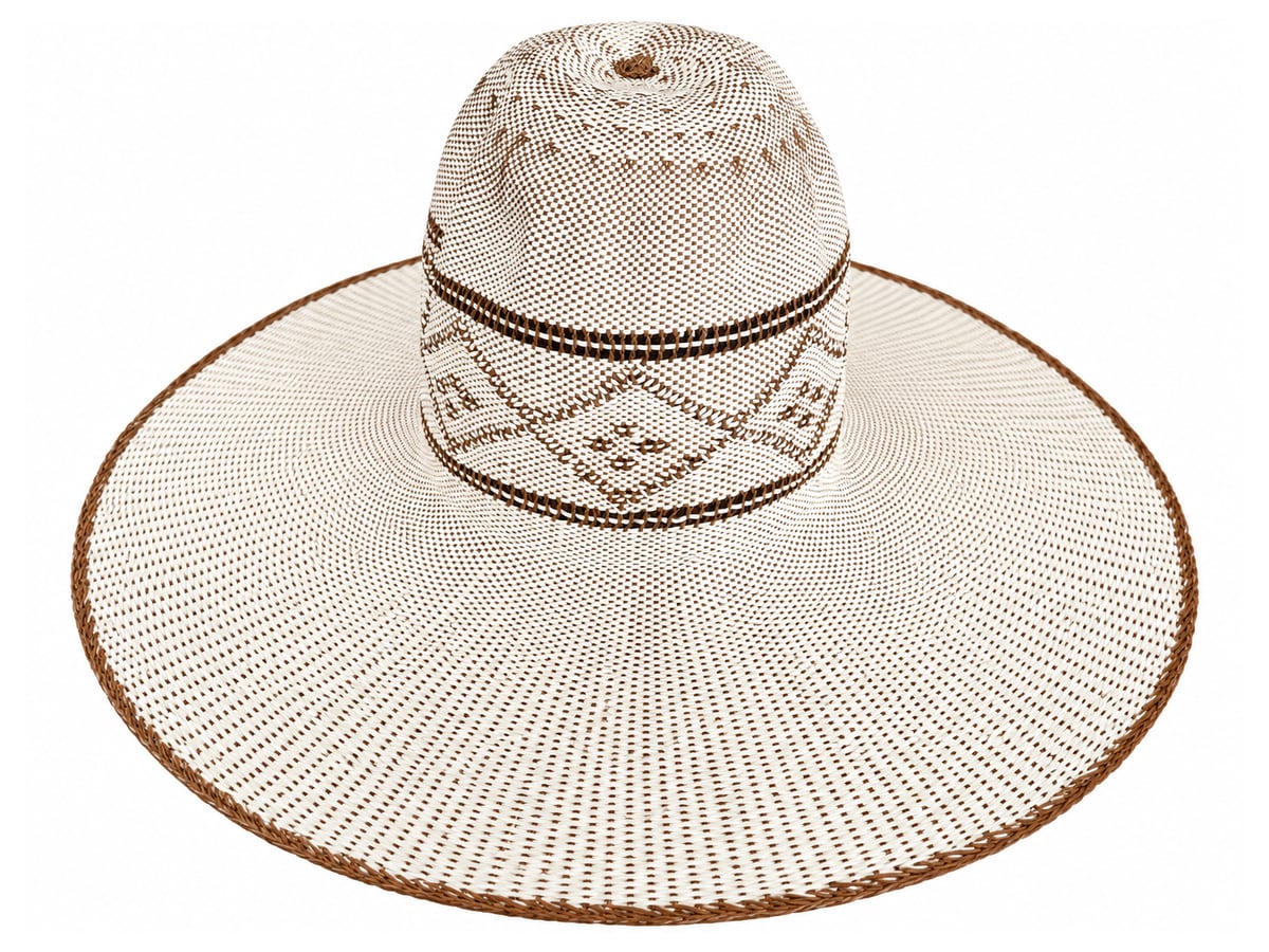 Ivory Paper Hat Body with Brown Diamond Outlines | product photo