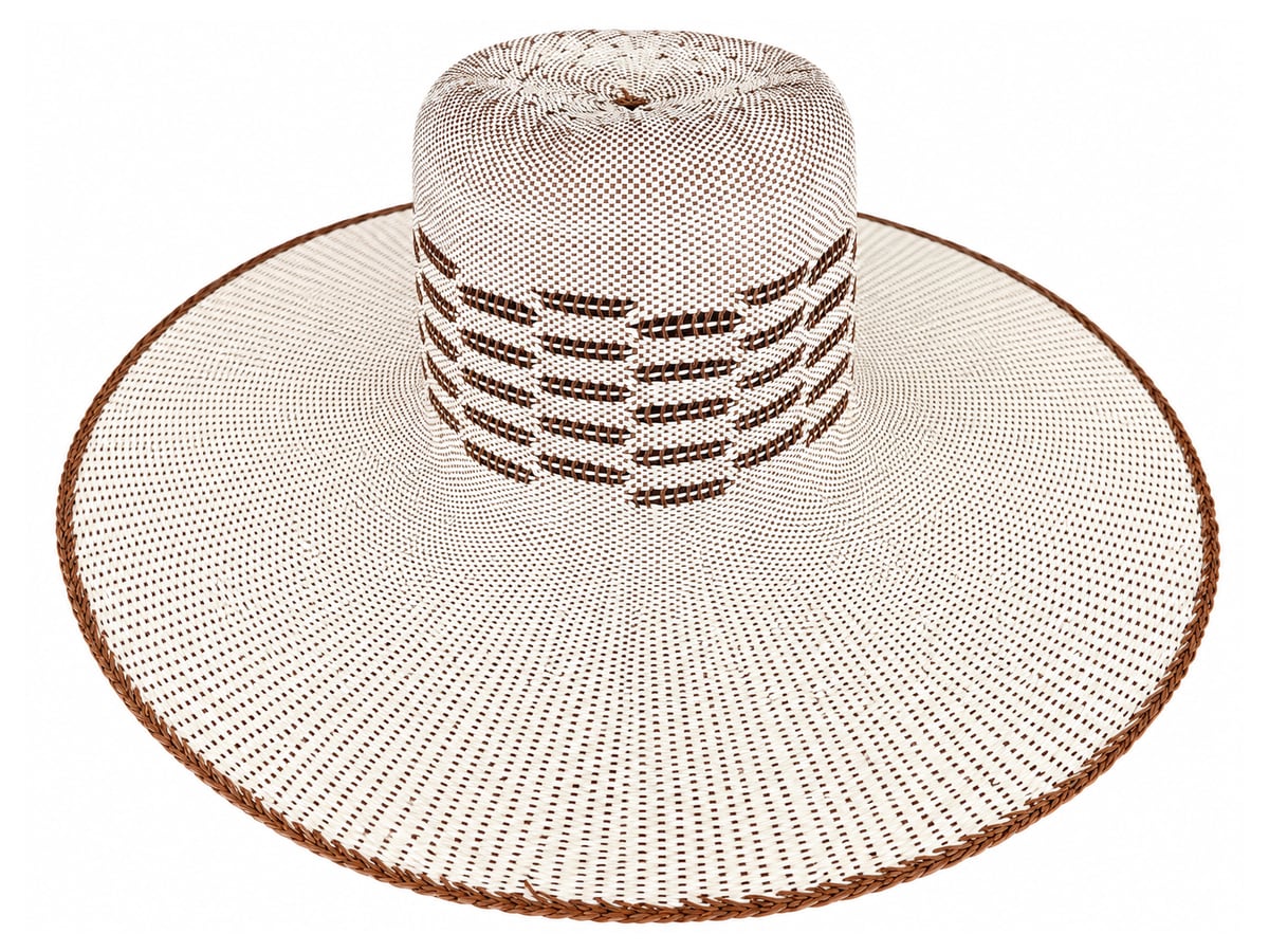 Ivory Paper Hat Body with Brick-Pattern Openwork | product photo