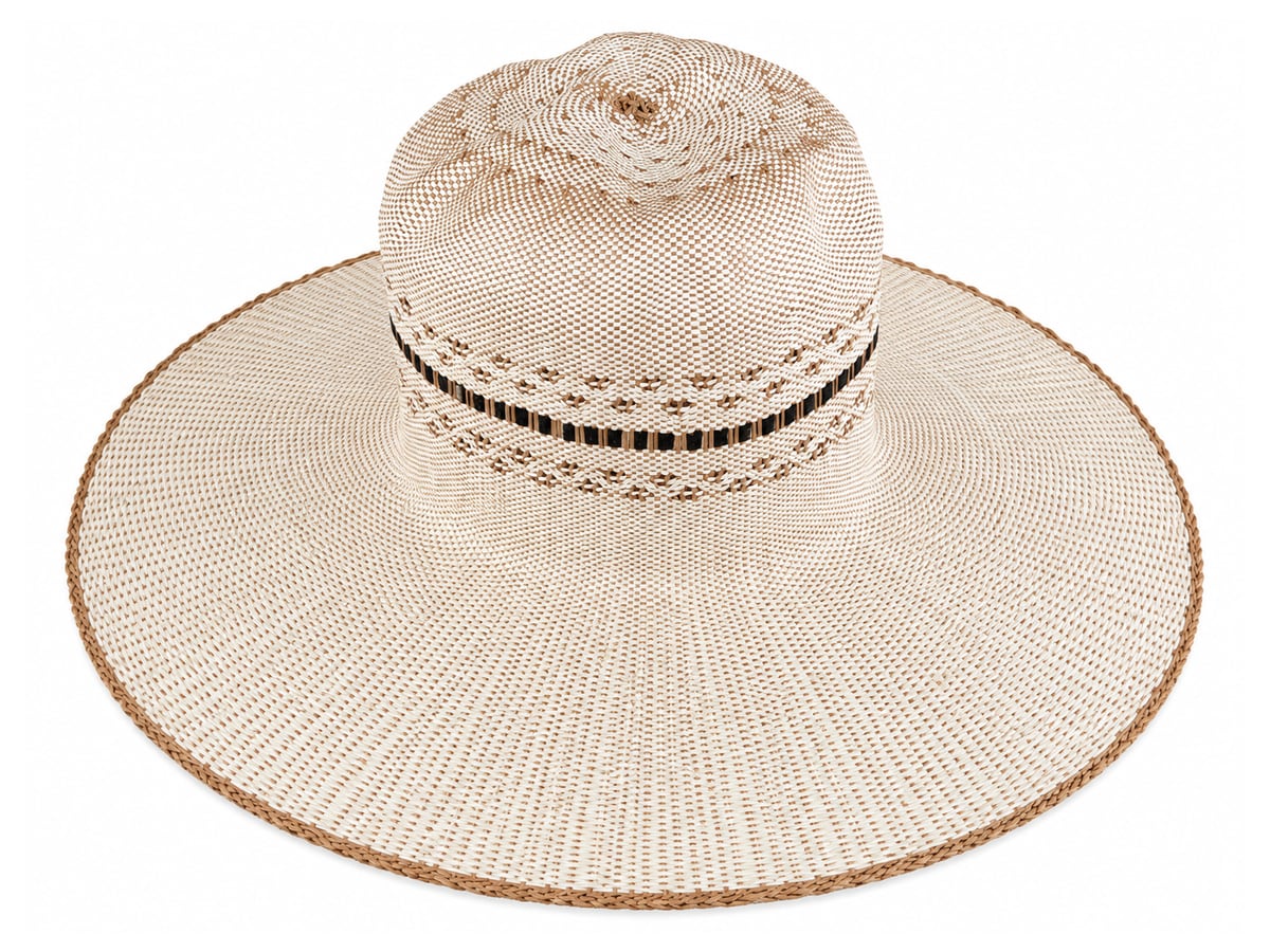 Ivory Paper Hat Body with a Dented Ladder-Band Crown | product photo