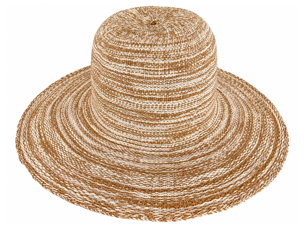 Caramel and Ivory Paper Hat Body with Fine Stripes | product photo