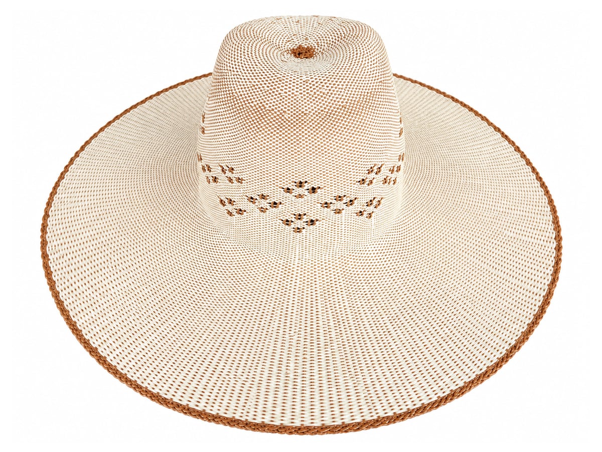 Cream Paper Hat Body with Small Diamond Openwork | product photo