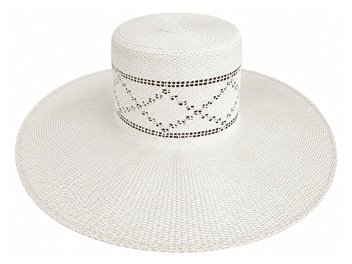 White Paper Hat Body with a Diamond Openwork Band | product photo