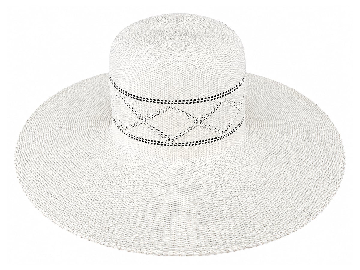 White Paper Hat Body with a Diamond Openwork Band | product photo