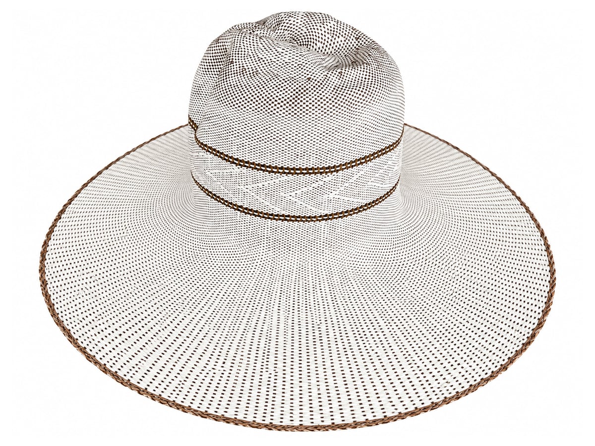 Ivory Paper Hat Body with Two Fine Brown Crown Lines | product photo