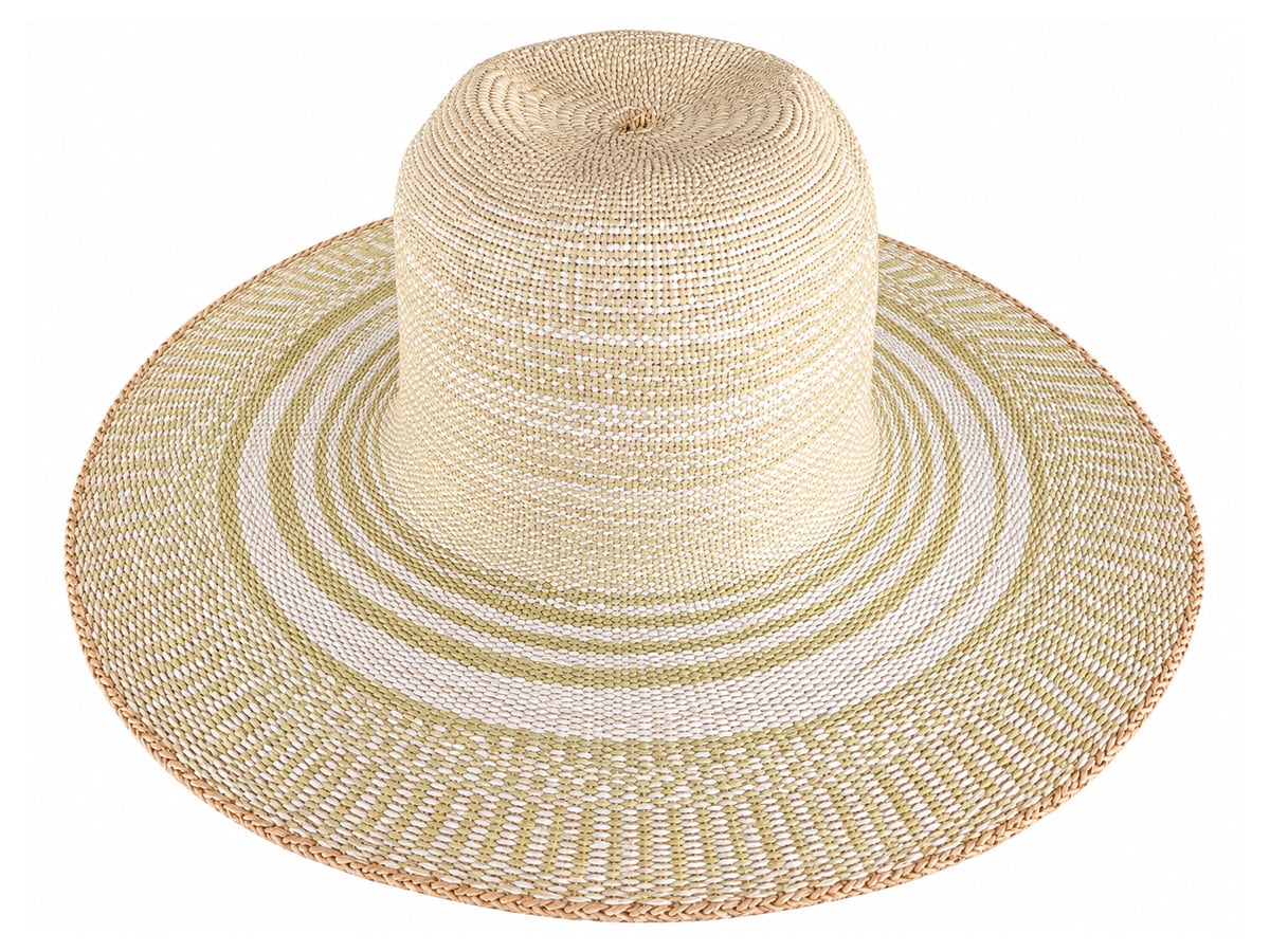 Cream Paper Hat Body with Pale Concentric Stripes | product photo