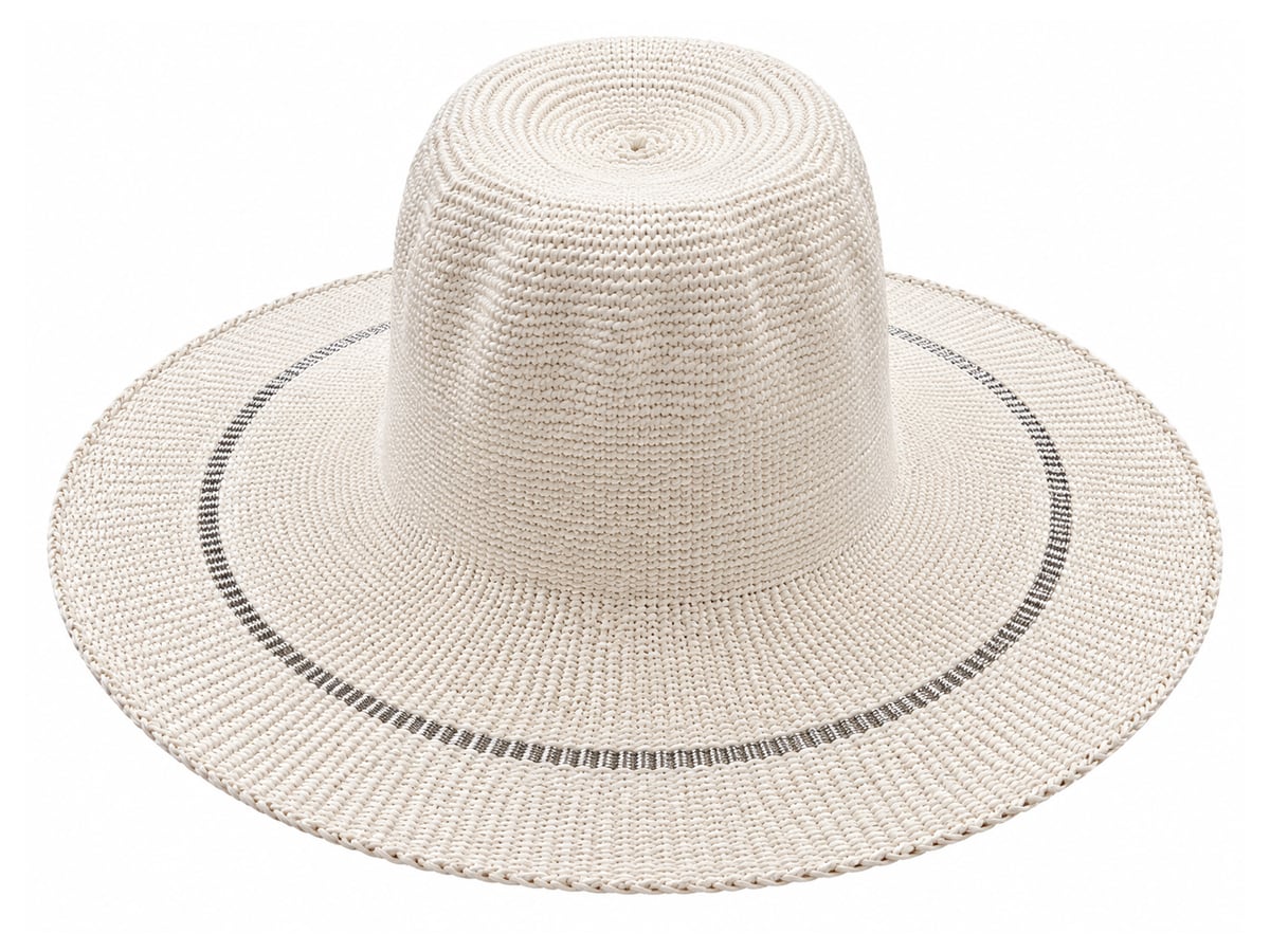 Ivory Paper Hat Body with a Fine Gray Brim Ring | product photo