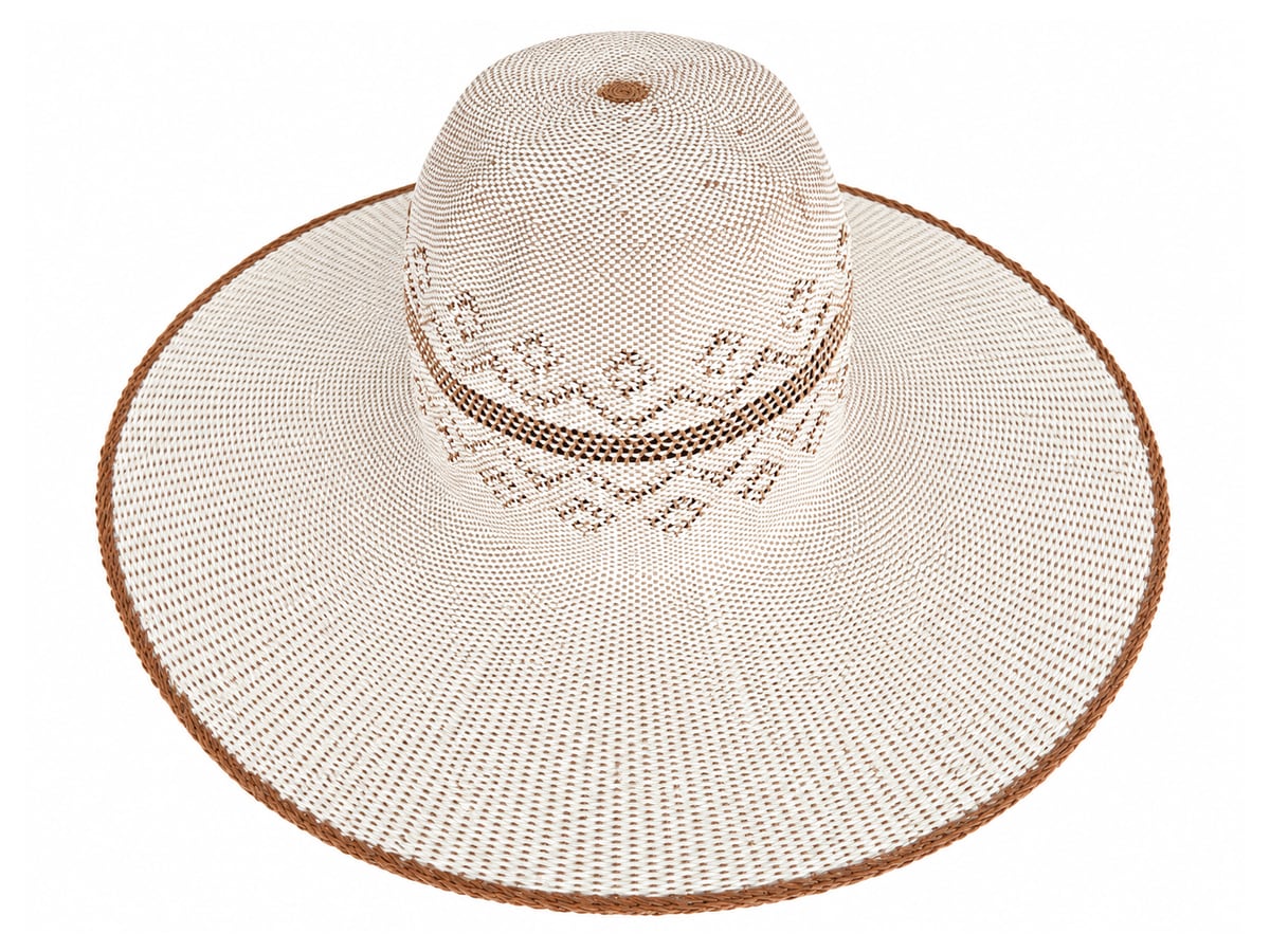 Cream Paper Hat Body with Zigzag Crown Pattern | product photo