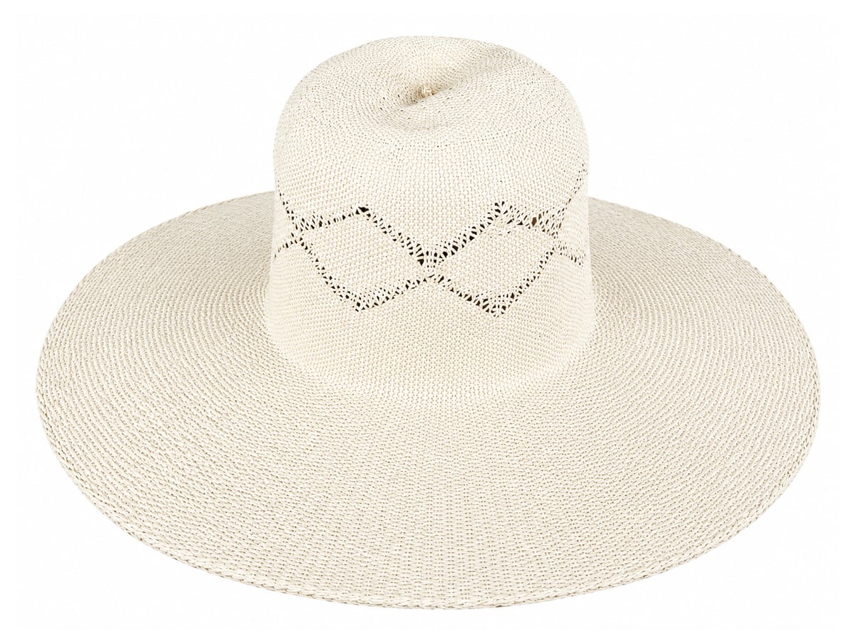 Cream Paper Hat Body with Diamond-Outline Openwork | product photo