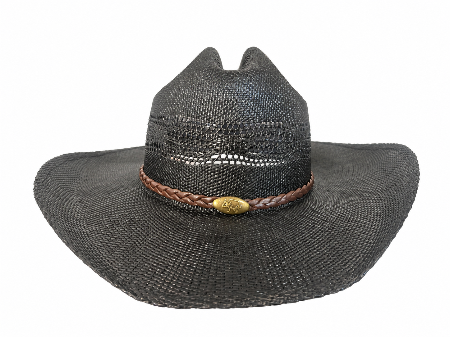 Black Openwork Cowboy Hat | product photo