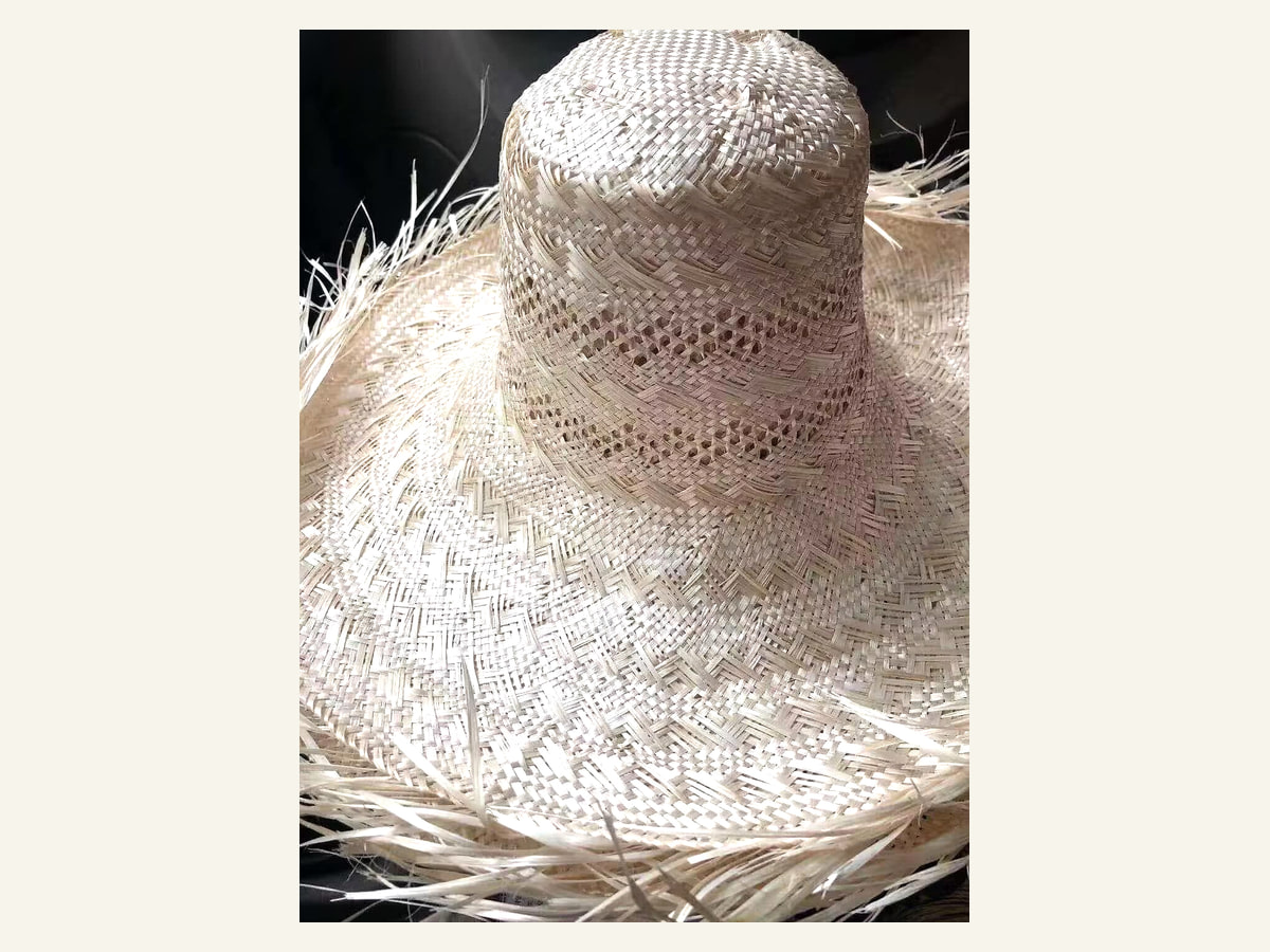 Double-Openwork Band Natural Straw Hat Body N02 for Wholesale | product photo