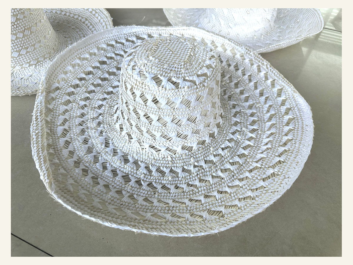 Crochet Openwork Natural Straw Hat Body N17 for Wholesale | product photo