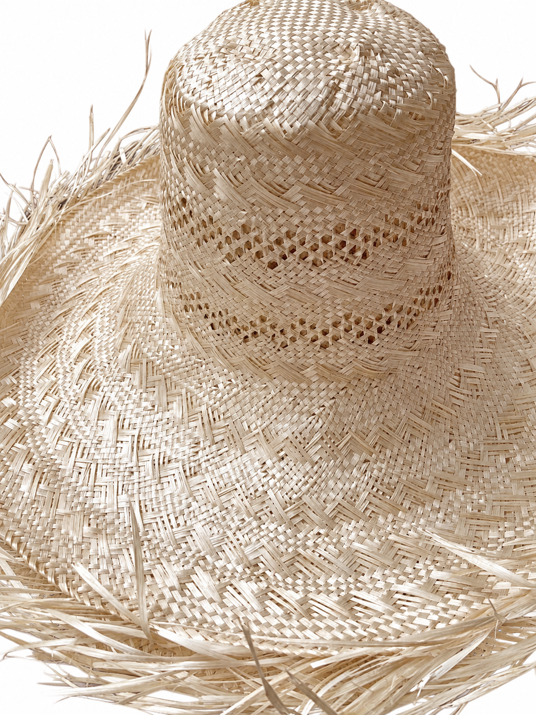 Round-Crown Wide-Brim Natural Straw Hat Body N06 | product photo