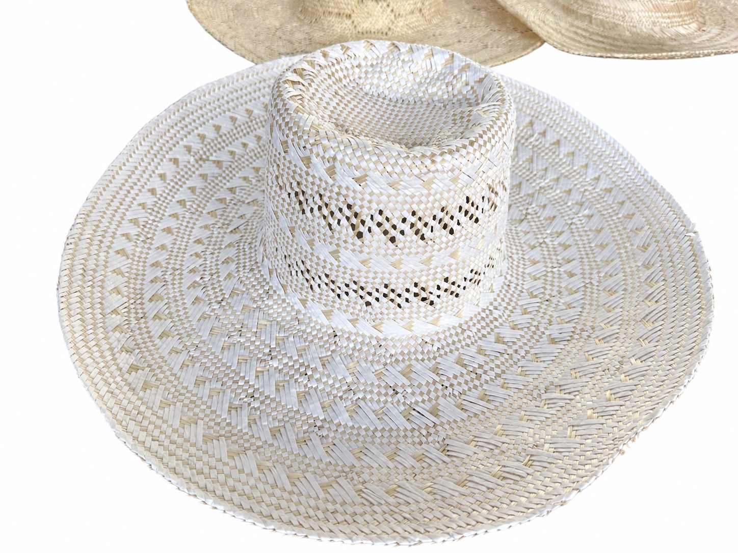 Solid Fine-Weave Natural Straw Hat Body N15 | product photo